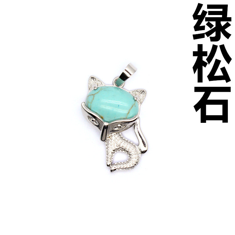Ancient style little fox crystal pendant