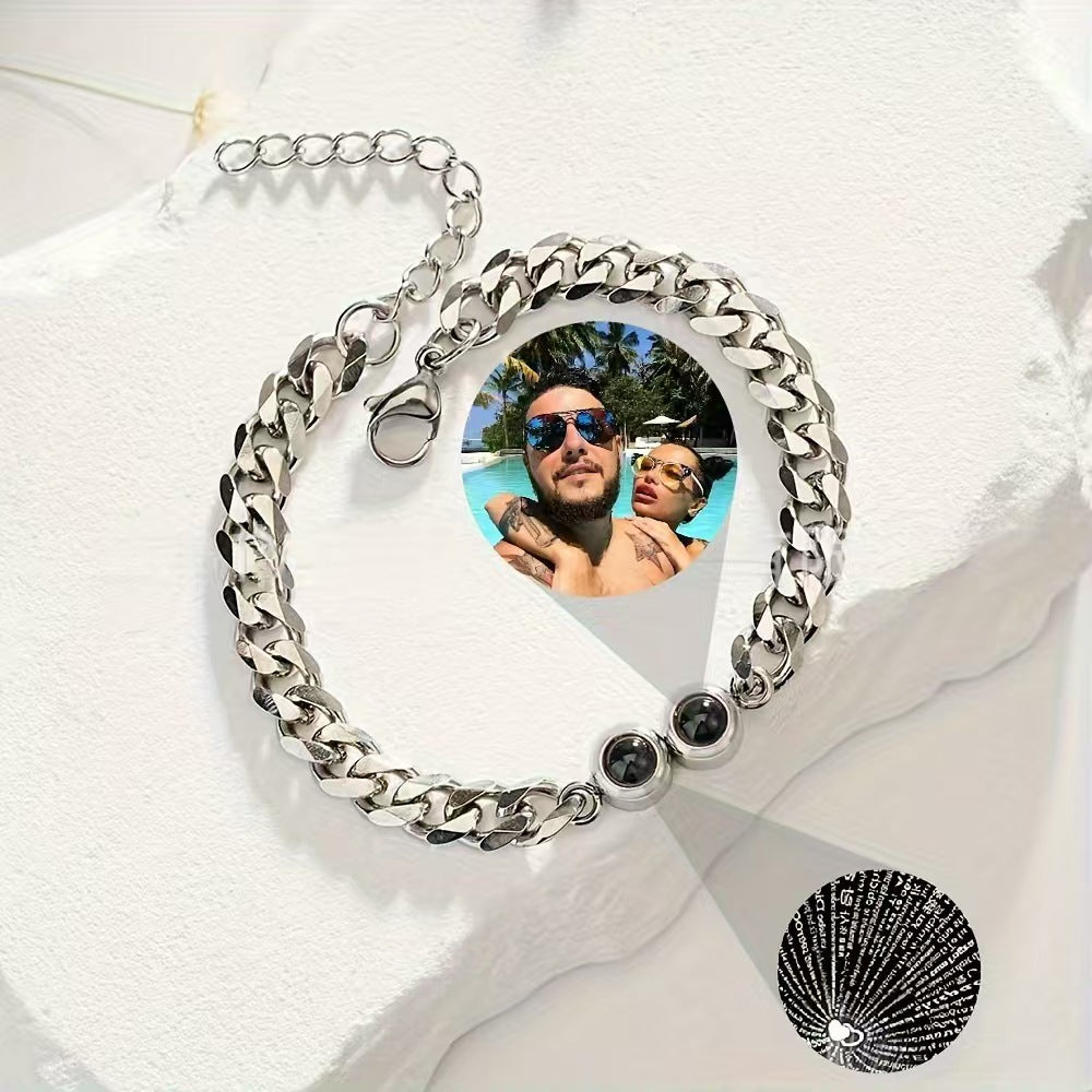 2 Photo Projection Cuban Bracelets