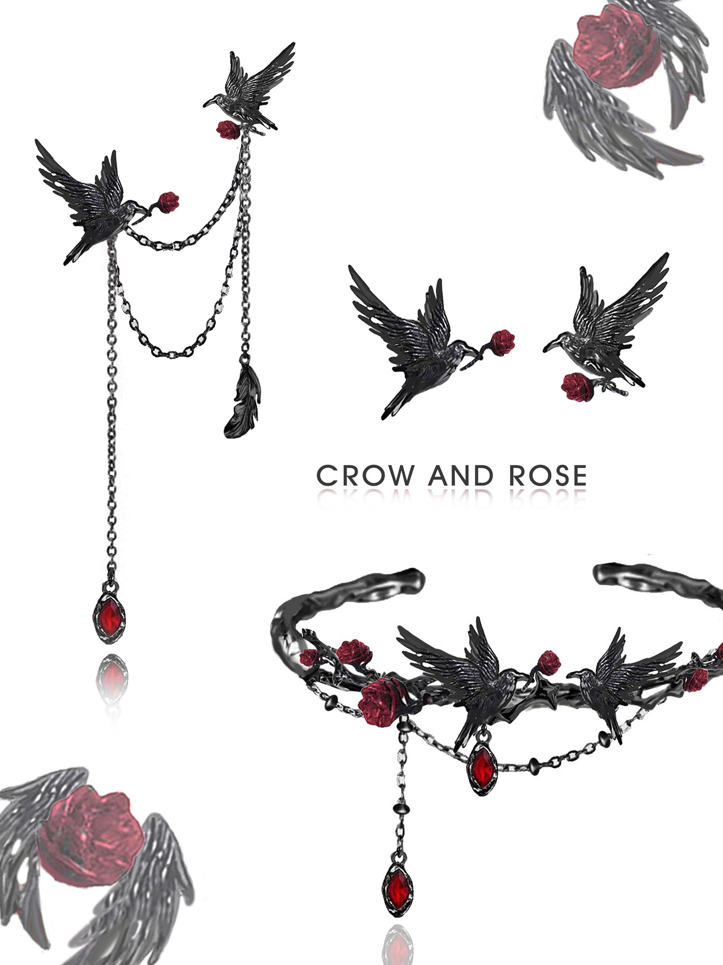 Cool Rose Crow Bracelet