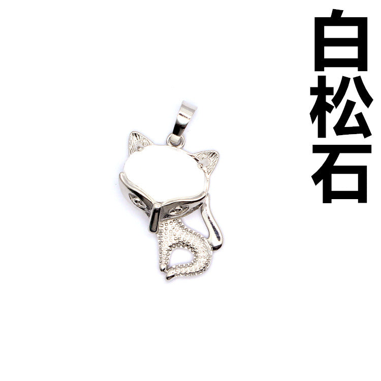 Ancient style little fox crystal pendant