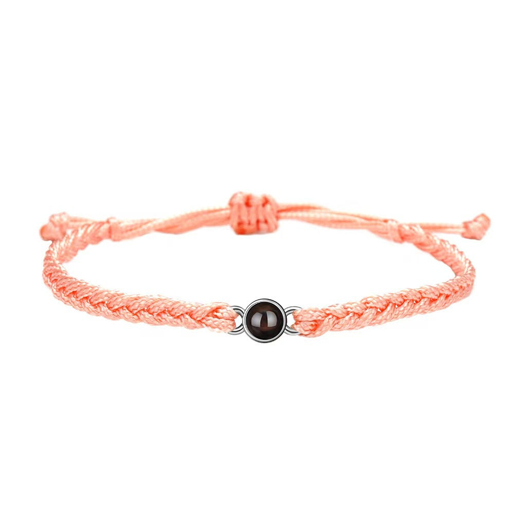 Photo projection hand-woven bracelet