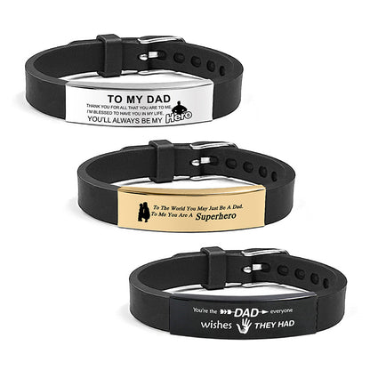 Laser Engraved Square Silicone Watch Band Bracelet