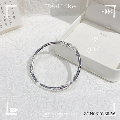 Fashionable flower sterling silver bracelet