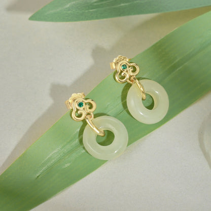 Retro New Chinese Peace Buckle Earrings - jewelryweilin