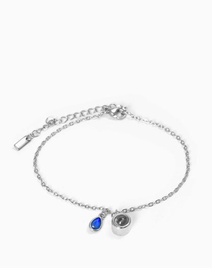 Photo projection water droplet shape zodiac stone bracelet