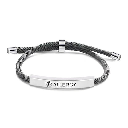 Laser engraved medical logo reminder bracelet