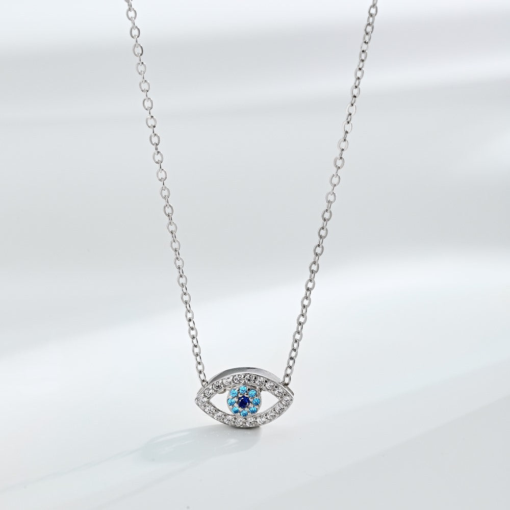 Fashion personality zircon devil eye pendant necklace - jewelryweilin