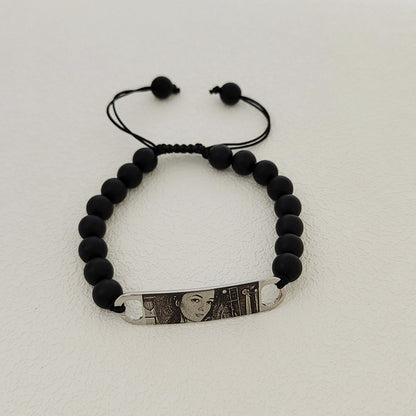 Pulsera de piedra natural con ojo grabado con imagen DIY 