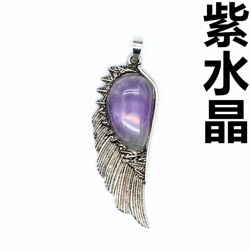 Punk Vintage Crystal Wing Pendant