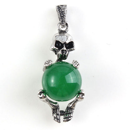 Round Bead Skull Pendant