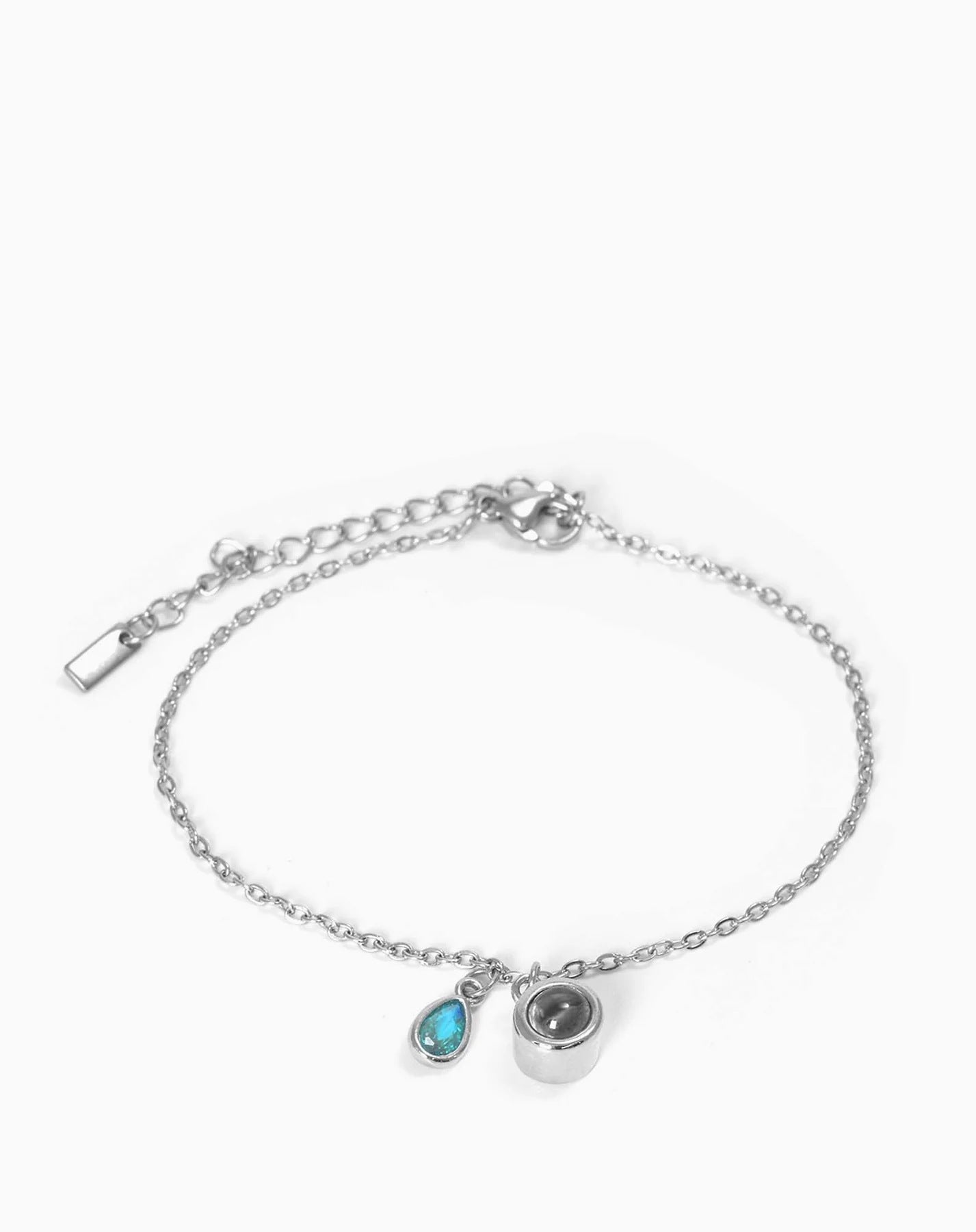 Photo projection water droplet shape zodiac stone bracelet
