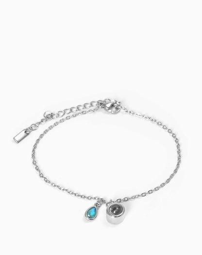 Photo projection water droplet shape zodiac stone bracelet