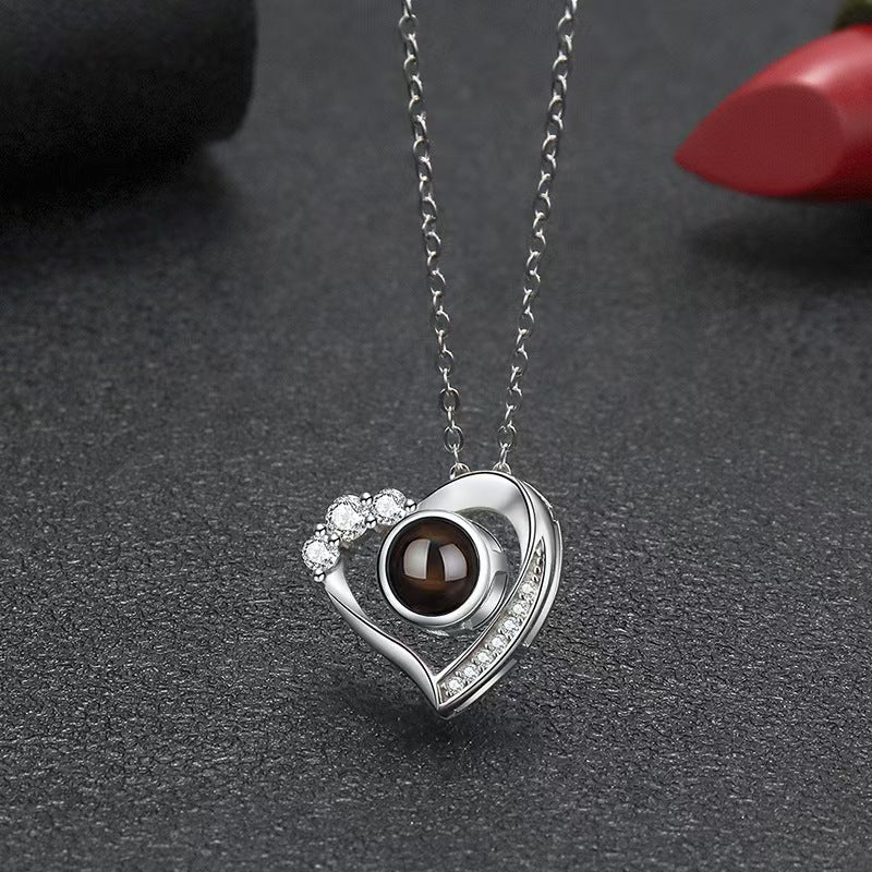 Photo Projection Heart Necklace