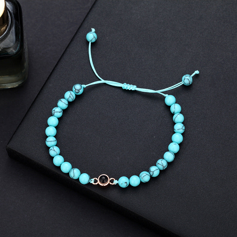 Photo projection turquoise bracelet