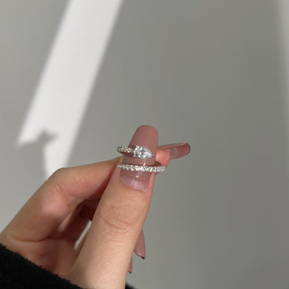 Fashionable and personalized spiral full diamond ring - jewelryweilin