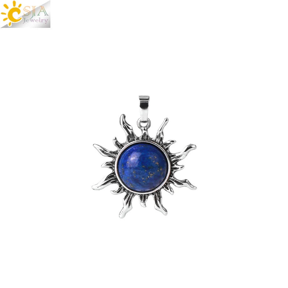 Vintage Amethyst Sunflower Pendant