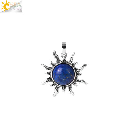 Vintage Amethyst Sunflower Pendant