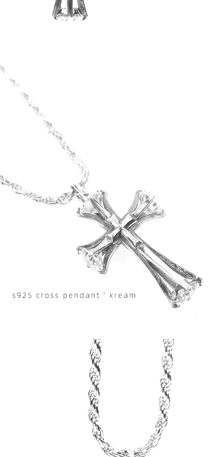 Zircon cross pendant hip-hop necklace