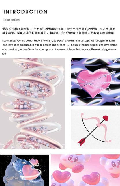 Love pink heart necklace