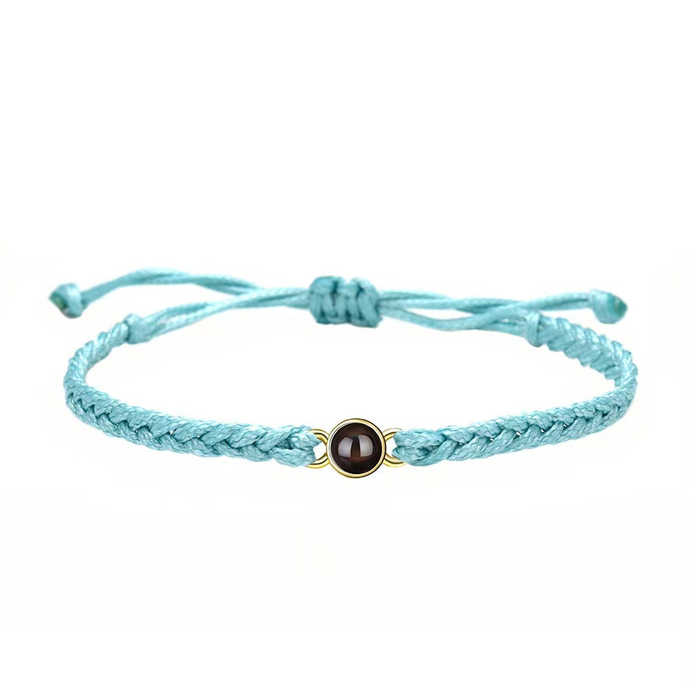 Photo projection hand-woven bracelet