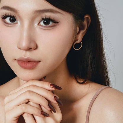 Fashionable hoop design micro-paved zircon earrings - jewelryweilin