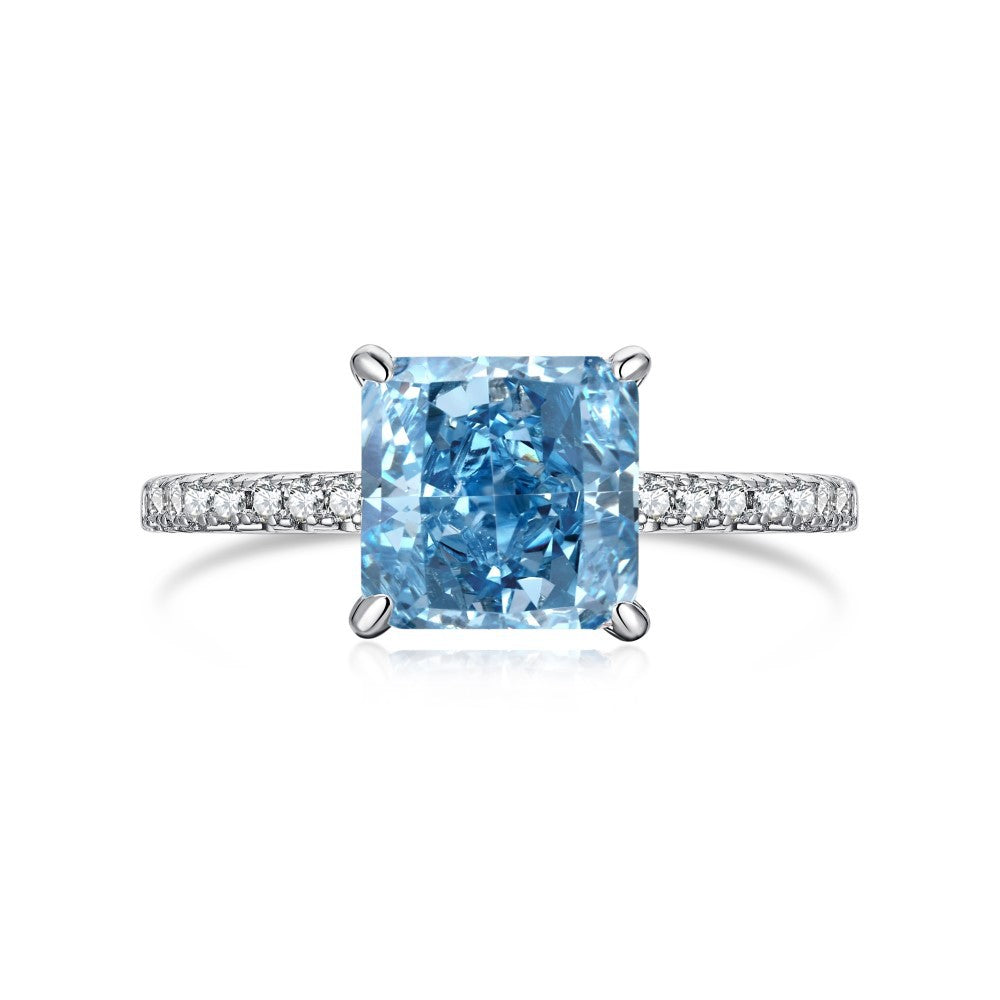 Classic and fashionable ice flower cut zircon ring - jewelryweilin