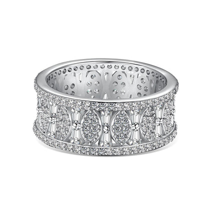 Fashionable and high-end sparkling diamond full diamond ring - jewelryweilin