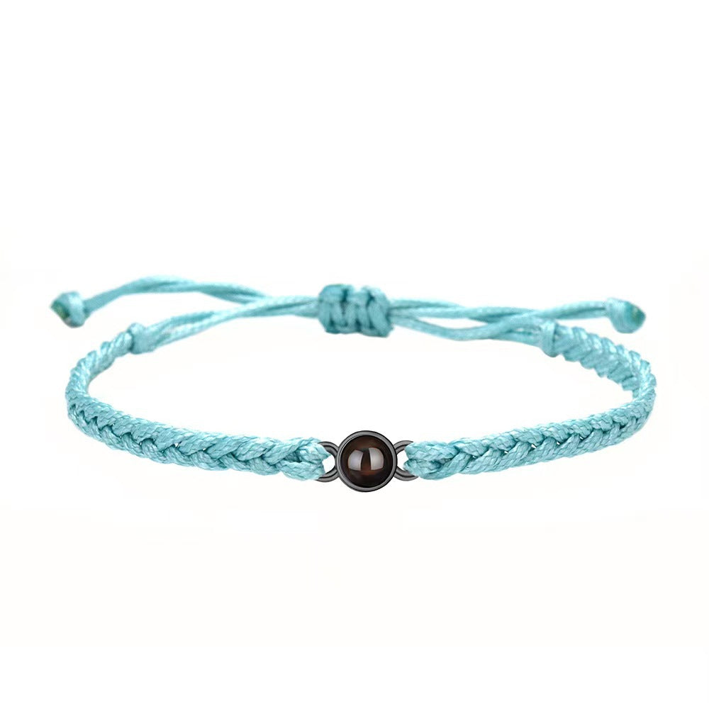 Photo projection hand-woven bracelet
