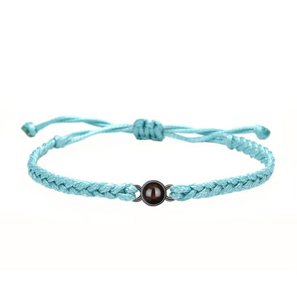 Photo projection hand-woven bracelet