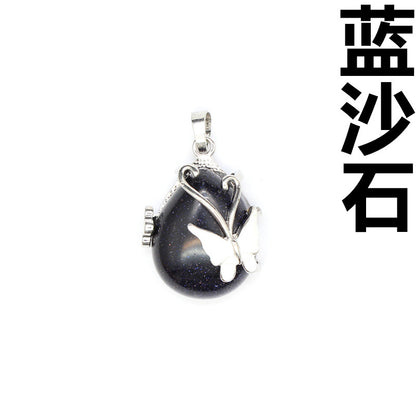 Teardrop Butterfly Shaped Crystal Pendant