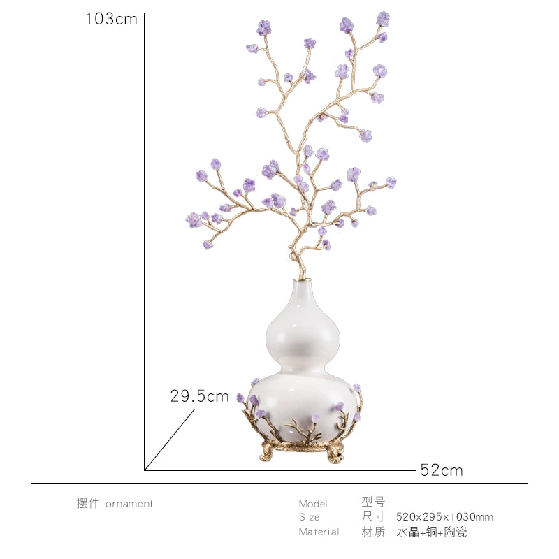 New Chinese style gourd natural amethyst stone ornaments