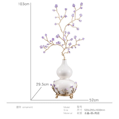New Chinese style gourd natural amethyst stone ornaments