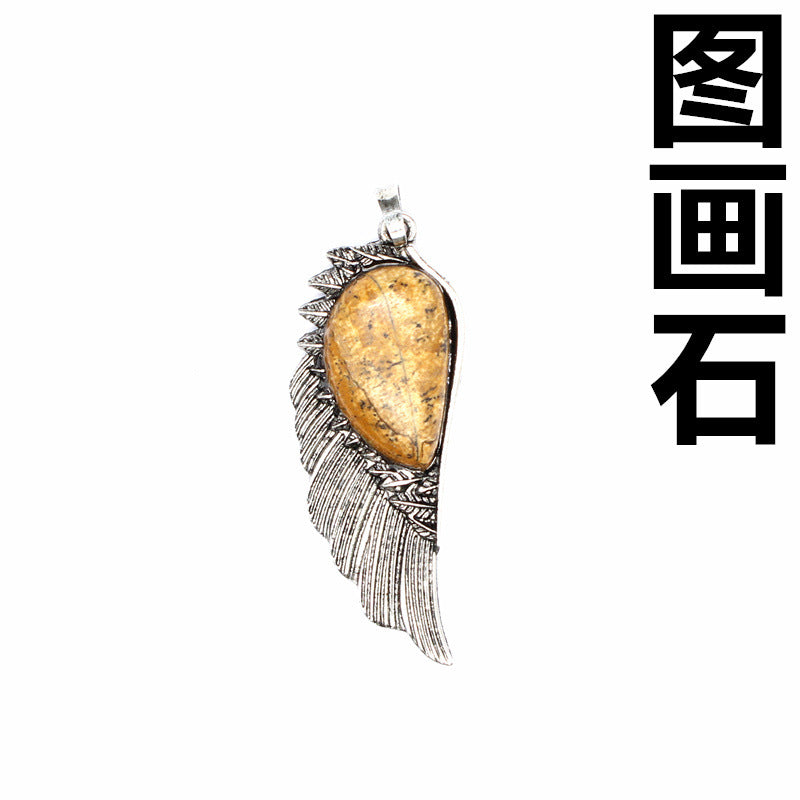 Punk Vintage Crystal Wing Pendant