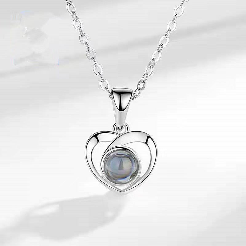 Photo projection pendant necklace