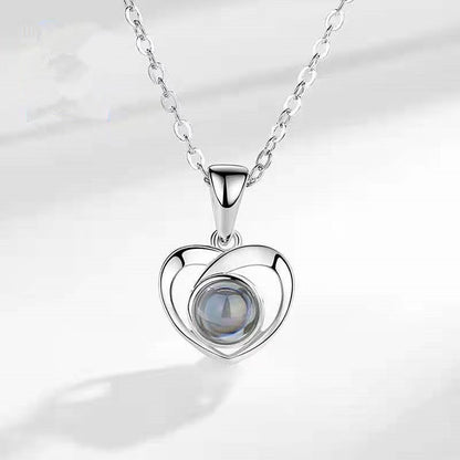 Photo projection pendant necklace