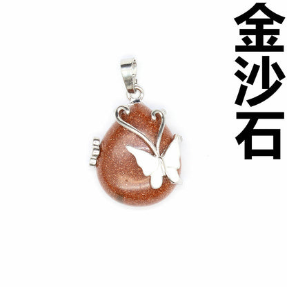 Teardrop Butterfly Shaped Crystal Pendant