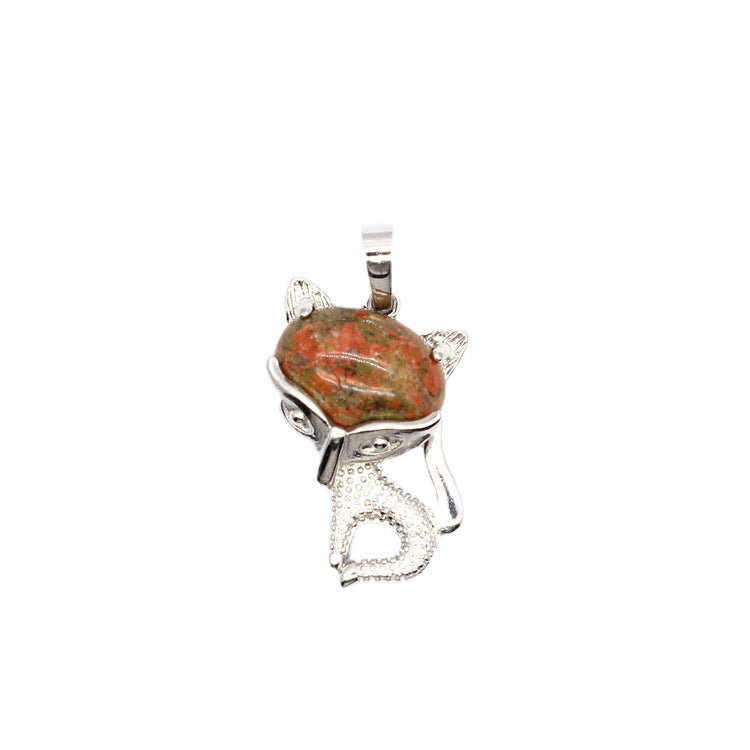 Ancient style little fox crystal pendant