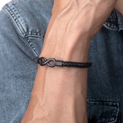 DIY engraved 8-character leather cord bracelet