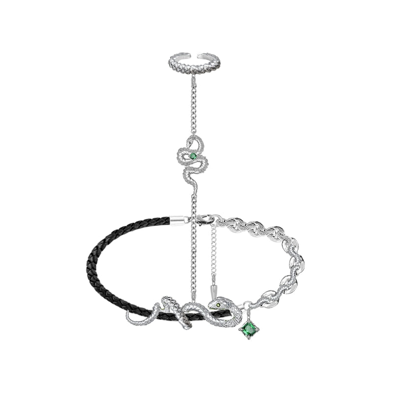 One-piece snake-shaped bracelet