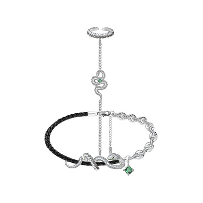 One-piece snake-shaped bracelet