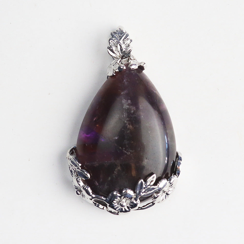 Amethyst Teardrop Clip Pendant