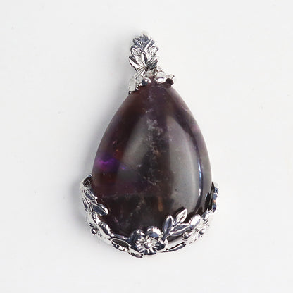 Amethyst Teardrop Clip Pendant