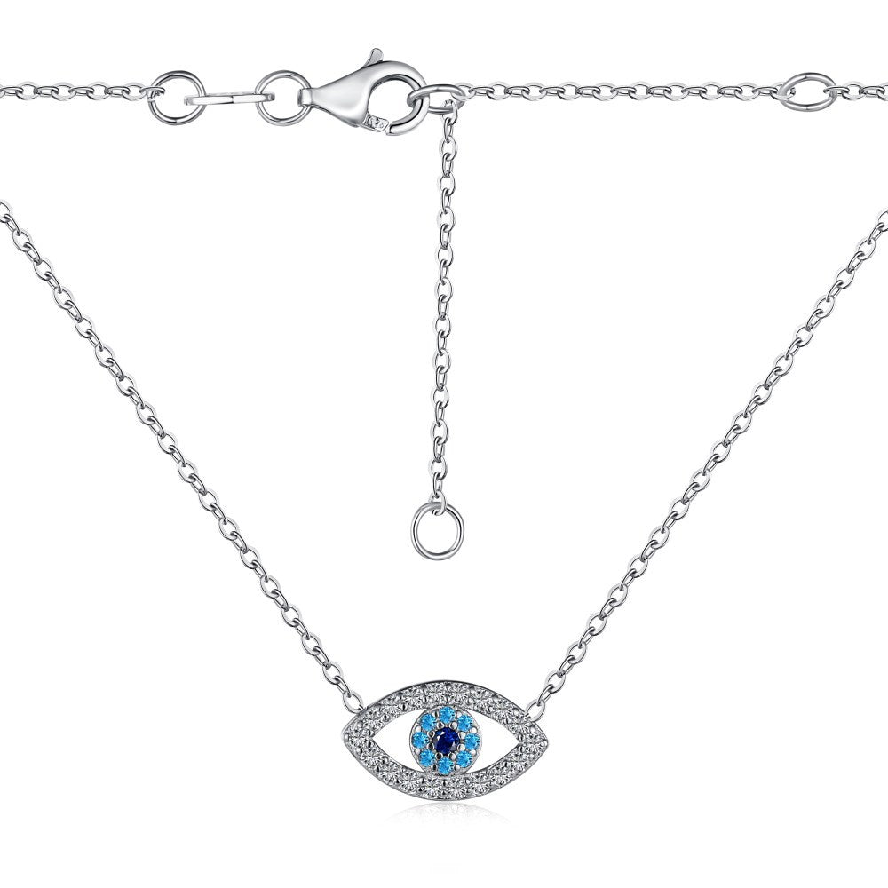 Fashion personality zircon devil eye pendant necklace - jewelryweilin