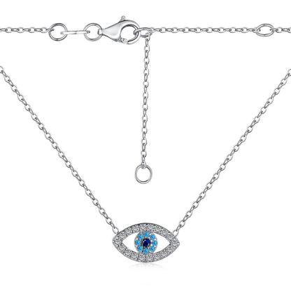 Fashion personality zircon devil eye pendant necklace - jewelryweilin