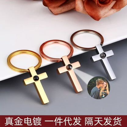 Photo Projection Cross Necklace