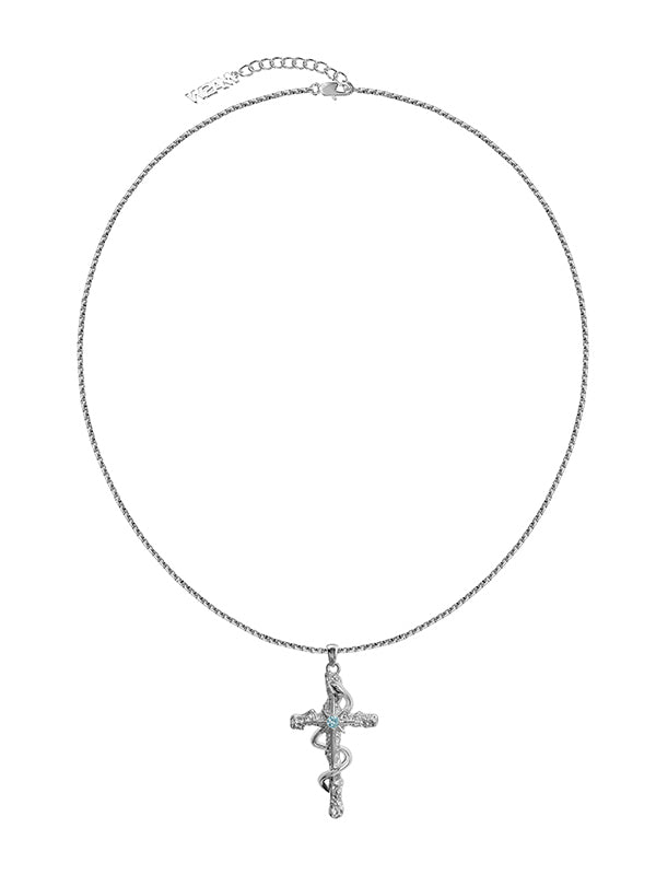 Serpent cross pendant Necklace