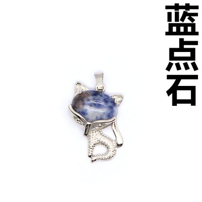 Ancient style little fox crystal pendant