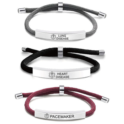 Laser engraved medical logo reminder bracelet