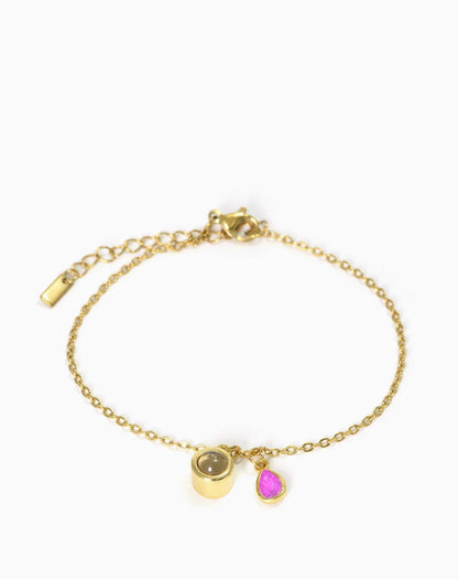 Photo projection water droplet shape zodiac stone bracelet