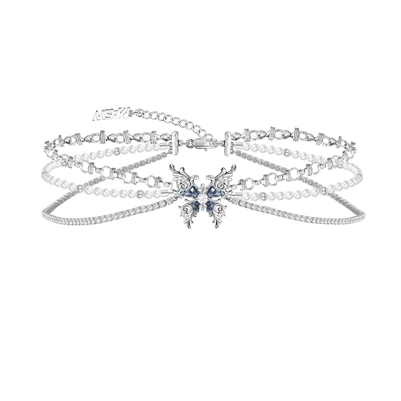 Butterfly dance multilayer necklace